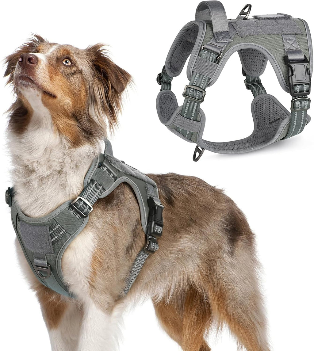 No Pull Tactical Dog Harness Molle Vest Adjustable Medium Large Dogs