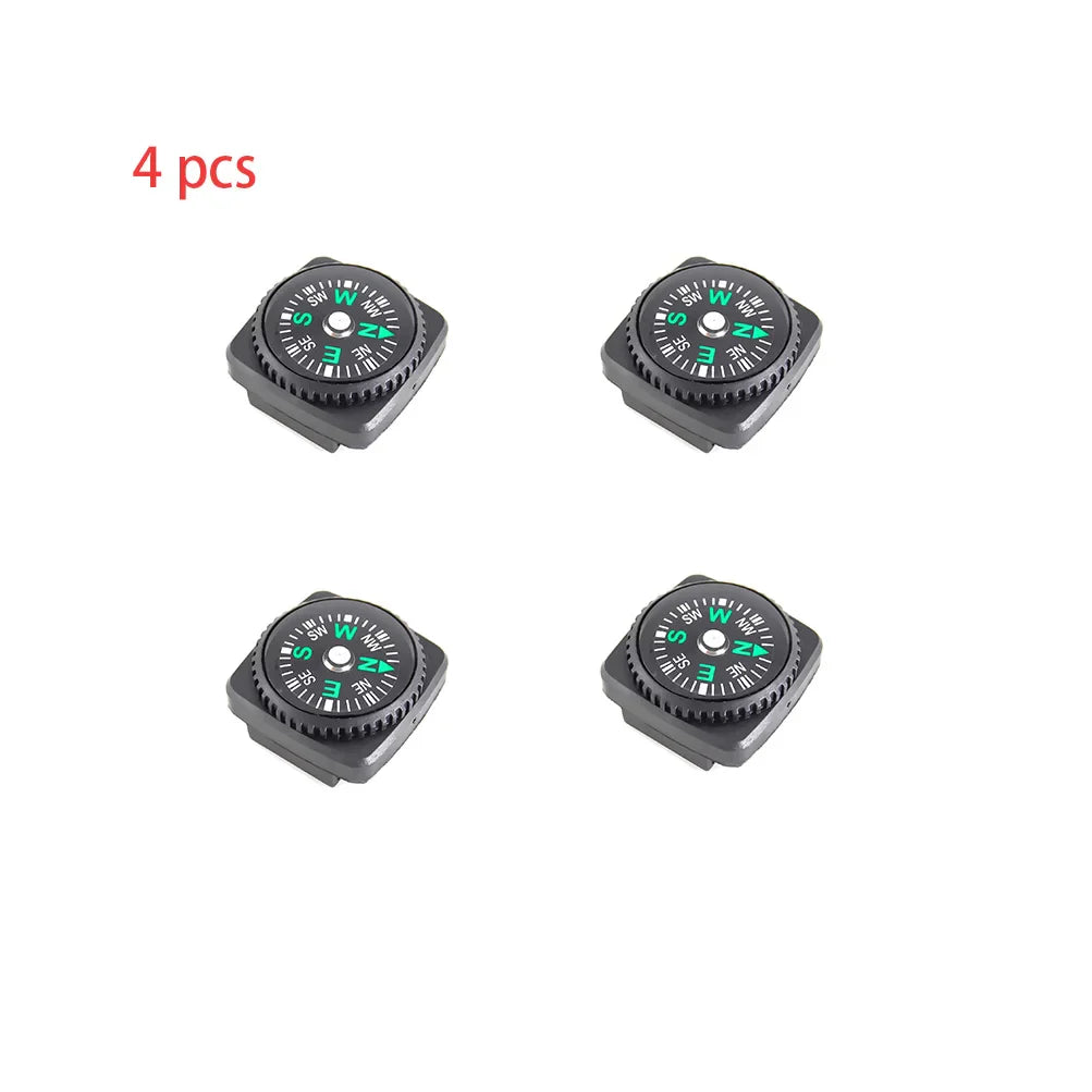 4-Pack Mini Belt Buckle Compass - Portable Button Compass for Paracord Bracelets, Watch Bands & Survival Kits