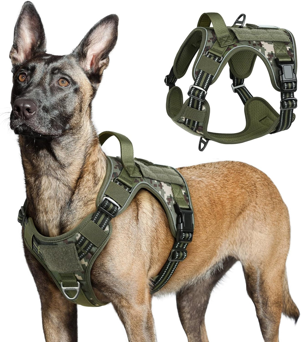 No Pull Tactical Dog Harness Molle Vest Adjustable Medium Large Dogs